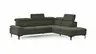 Ecksofa Felipa - 2,5-Sitzer mit Ecke rechts inkl. Kopfteil verstellbar, Stoff, Dunkelgrün