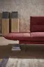 Sofa Lucero - 2,5-Sitzer inkl. Rückenlehne/Armlehne/Sitztiefe verstellbar und drehbares Sitzelement, Leder, Weinrot