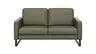 Sofa Enna - 2,5-Sitzer, Armlehne A, Leder, Olive, Kufe, Schwarz