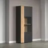 Vitrine - B ca. 80 cm, Anthrazit, Eiche Coast Evoke Nachbildung