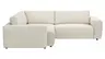 Ecksofa Lilaia - 1,5-Sitzer Tief, Ecke, 2-Sitzer rechts, Stoff, Creme