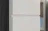 Hängeschrank - B ca. 37 cm, Rauchsilber, Weiß Hochglanz