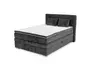 Boxspringbett JEANETTE- Liegefläche ca. 140x200 cm, Stoff, Grau
