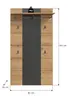Garderobenpaneel - B ca. 80 cm, Basalt grau, Artisan Eiche Nachbildung