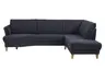 Sofa Stamford - 3,5-Sitzer, Bogen links mit Ecksofa 2-sitzig und Abschlusshocker Rechts, Stoff, Dunkelblau