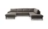 Wohnlandschaft CALM - Longchair links, 2-Sitzer, inkl. Schlaffunktion, Ecke rechts, Microfaser, Dunkelbraun