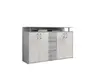 Highboard - B ca. 139 cm, Betonoptik, Weiß