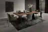 Esstisch 3100 - LB ca. 220x100 cm, Nussbaum Massiv, Stahlwange geneigt, Schwarz
