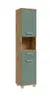 Hochschrank- B ca. 40 cm, Eiche Dekor, Graugrün