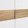 Drehtürenschrank Viana - B ca. 303 cm, Lack, Weiß, Riffholz, Wildeiche