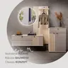Garderobe - mit Beleuchtung, Riva Eiche Nachbildung, Basalt