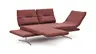 Sofa Lucero - 2,5-Sitzer inkl. Rückenlehne/Armlehne/Sitztiefe verstellbar und drehbares Sitzelement, Leder, Weinrot