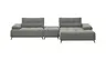 Ecksofa Comodo - 1-Sitzer, Longchair Rechts, Stoff, Hellgrau