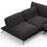 Ecksofa Valdemoro - Longchair mit 2,5-Sitzer rechts inkl. Rückenlehne verstellbar, Stoff, Anthrazit