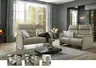 Sofa - 2,5-Sitzer, Kopfteil verstellbar, Leder, Perlmutt,