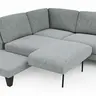 Ecksofa Oviedo - Ecke links mit 2,5-Sitzer inkl. Drehsitz, Stoff, Hellgrau