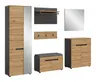 Garderobe - inkl. Sitzkissen, Basalt grau, Artisan Eiche Nachbildung
