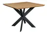 Esstisch- LB ca. 100x100 cm, Eiche Massiv, Geölt, Metall, Schwarz, Pulverbeschichtet