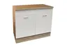 Spülenschrank- B ca. 100 cm, Eiche Dekor, Weiß, Matt