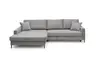 Ecksofa - Longchair links mit 3-Sitzer, Schlaffunktion, Stoff, Eisengrau