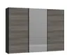 Schwebetürenschrank JOIN IT- B ca. 303 cm, Schwarz, Dunkelgrau, Spiegel, Dunkel