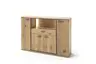 Highboard - mit Beleuchtung, Eiche teilmassiv