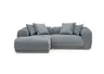 Ecksofa - Longchair links mit 2-Sitzer, Stoff, Eisblau