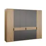 Drehtürenschrank FALLEA- B ca. 265 cm, Wildeiche Natur, Dunkelgrau