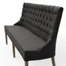 Polsterbank Litchfield - B. ca. 200cm, Stoff, Schwarzgrau
