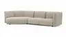 Trapezsofa Motone - Ecke links mit 2-Sitzer, Stoff, Beige