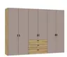 Drehtürenschrank JOIN IT- B ca. 303 cm, Eiche Dekor, Nougat