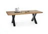 Esstisch SITTING EASY - LB ca. 200x100 cm, Wildeiche massiv geölt, Schwarz