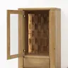 Wohnwand Bakersfield - inkl. Beleuchtung, sichtbare Rückwände mit Holzschindeln/Schubladenfront mit Schroppung, Asteiche massiv, geölt