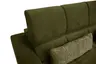 Ecksofa - 2-Sitzer mit Longchair rechts, Sitztiefe verstellbar motorisch/Kopfteil verstellbar, Stoff, Dunkelgrün