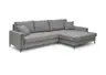 Ecksofa - 3-Sitzer mit Longchair rechts, Stoff, Grau