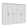 Drehtürenschrank FELLIAN- B ca. 264 cm, Weiß, Eiche Dekor