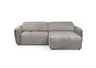 Ecksofa MADAN - 1,5-Sitzer mit Longchair rechts, Sitztiefe verstellbar motorisch, Kopfteil verstellbar, Stoff, Truffle
