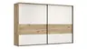 Schwebetürenschrank Viana - B ca. 338 cm, Furnier, Balkeneiche, Weiß