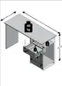 Schreibtisch- LB ca. 123x50 cm, Grau, Eiche Dekor