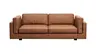 Sofa Aprino 3 - 3,5-Sitzer XL, Dickleder, Cognac, Armlehne Kissen