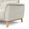 Ecksofa Nevin - Longchair links mit 2-Sitzer rechts, inkl. Kopfpolsterverstellung, Stoff, Weiß