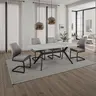 Esstisch Paccino I T - LB ca. 180x90 cm, Marmoroptik grau, Schwarz