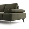 Ecksofa Theodor - Longchair links mit 2-Sitzer, Armlehne/Sitztiefe verstellbar, Stoff, Braungrün