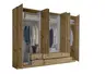 Drehtürenschrank- B ca. 271 cm, Eiche Dekor, Spiegel