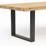 Esstisch Clifton - LB ca. 200x100 cm, Wildeiche massiv, Schwarz verfüllt