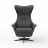 Relaxsessel Follina - Relaxfunktion (motorisch), Leder, Schwarz, Akku