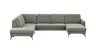 Wohnlandschaft Enna - Ecke links, 2,5-Sitzer, Longchair rechts, Stoff, Grau
