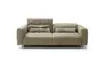 Sofa Arrezo - 3,5-Sitzer, Leder Taupe, Rücken verstellbar