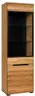 Vitrine- Eiche, Massiv, Glas, Alurahmen, Schwarz