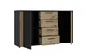 Sideboard FLORISS- Schwarz, Eiche Dekor